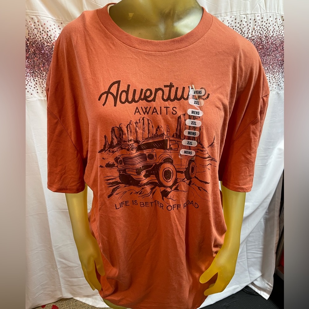 Clover pine men’s T-shirt pretty rust color, double extra large new with tags